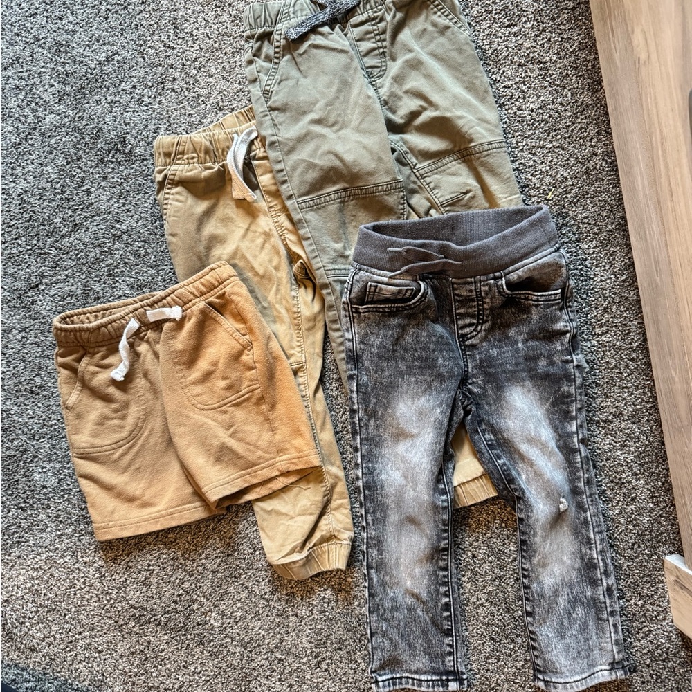 Multiples Kids Shorts and Jeans Set - Tan, Green, Black